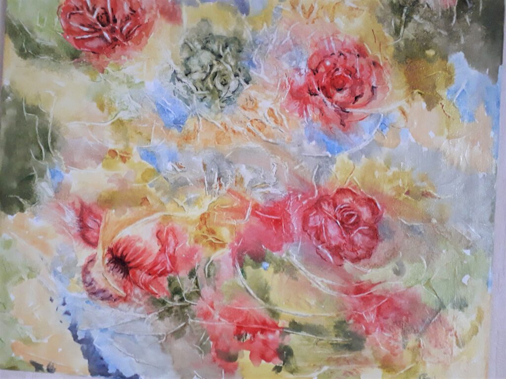 Mélange de roses à l'aquarelle