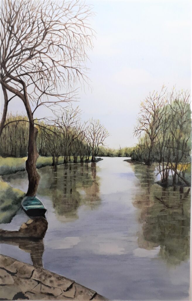 Aquarelle, boire de Sainte Catherine à Bouzillé